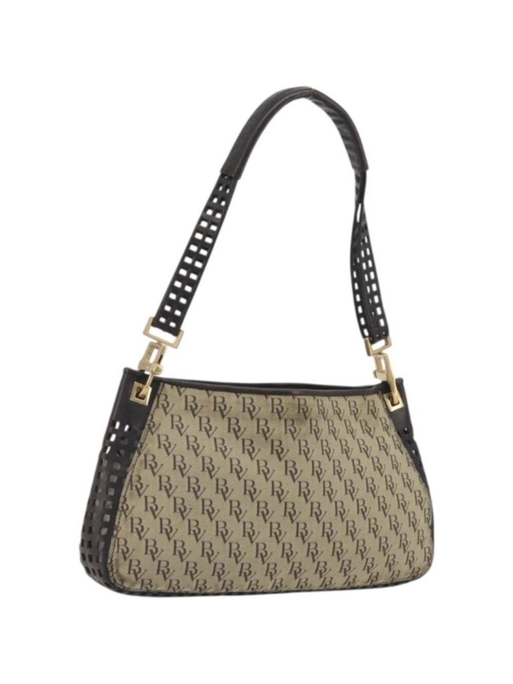 BOTTEGA VENETA Shoulder Bag Canvas Beige Gold